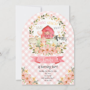 Baa OinkQuack Moo 2nd Birthday Farm Invitation
