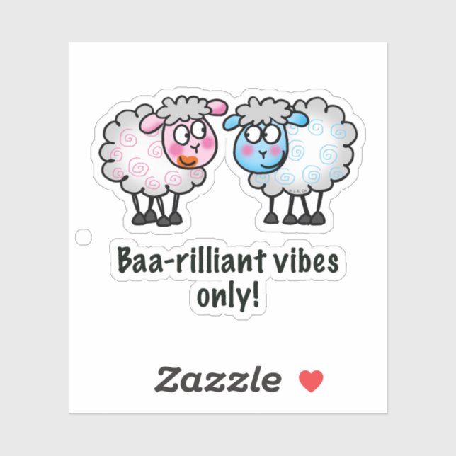 Baa-rilliant - Cute Cartoon Sheep Pair (Sheet)