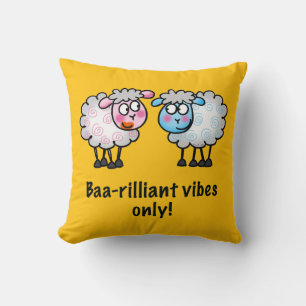  Baa-rilliant - Cute Cartoon Sheep Pair  Cushion