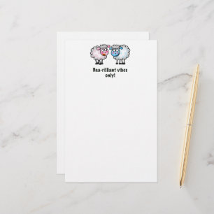 Baa-rilliant - Cute Cartoon Sheep Pair Stationery