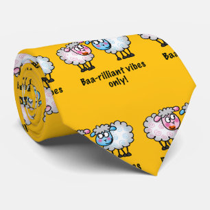 Baa-rilliant - Cute Cartoon Sheep Pair Tie