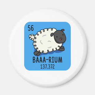 Baa-rium Funny Sheep Chemistry Pun Magnet