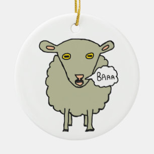 Baa Sheep Ceramic Ornament