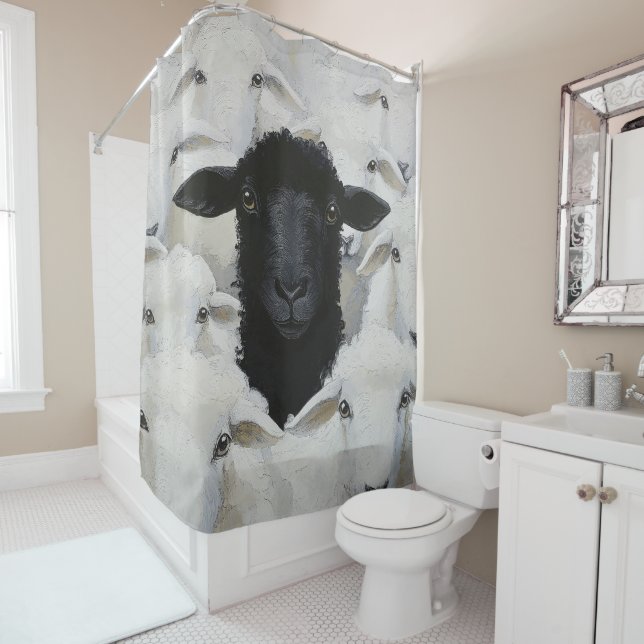 Baa-tle of Individuality Shower Curtain (In Situ)