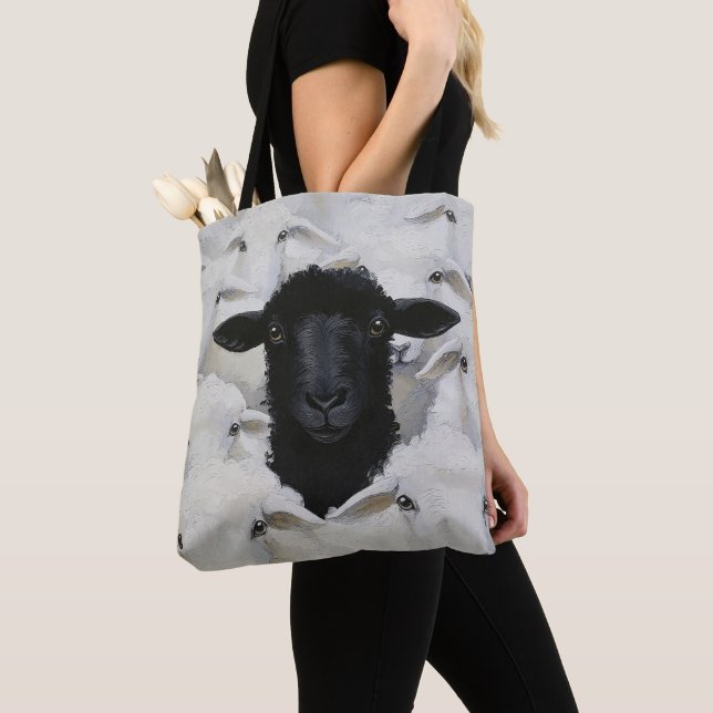 Baa-tle of Individuality Tote Bag (Close Up)