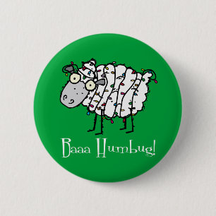 Baaa Bah Humbug Funny Christmas 6 Cm Round Badge