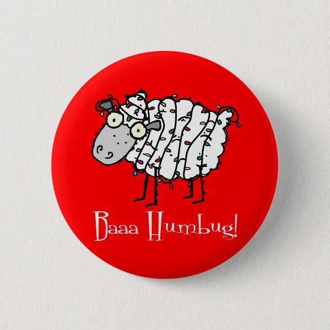Baaa Humbug Christmas 6 Cm Round Badge (Front)