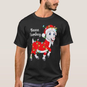 Baaa Humbug Goat Xmas Lights Santa Goat Christmas T-Shirt