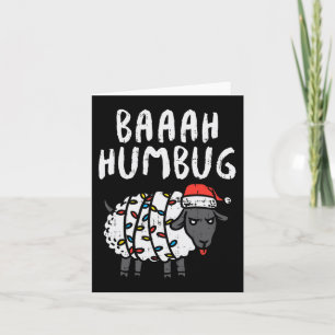 Baaah Humbug Sheep Xmas Lights Fun Anti Christmas Card