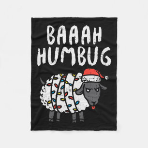 Baaah Humbug Sheep Xmas Lights Fun Anti Christmas Fleece Blanket