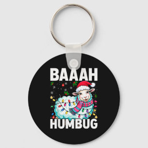 Baaah Humbug Sheep Xmas Lights Funny Anti Christma Key Ring
