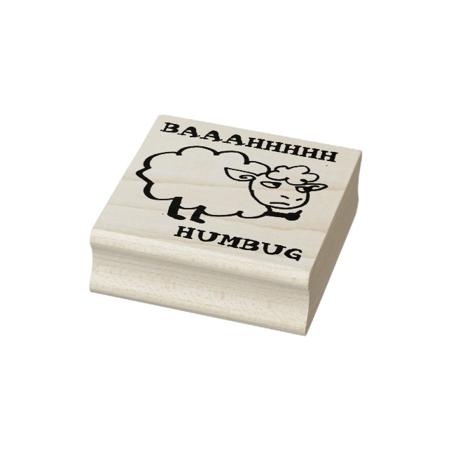 BAAAHHH HUMBUG Sheep Rubber Stamp (Stamp)