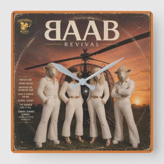 BAAB Album: a Parody Square Wall Clock (Front)