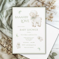 Baahby Love Lamb Sheep Baby Shower Invitation