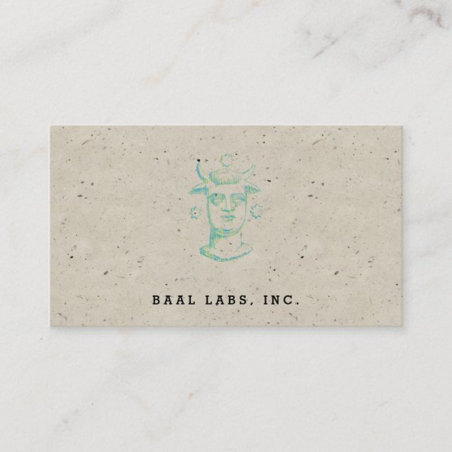 Baal (letterpress style, two colours) business card (Front)