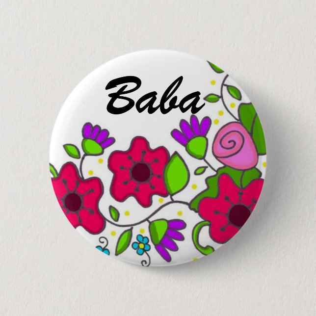 Baba 6 Cm Round Badge (Front)