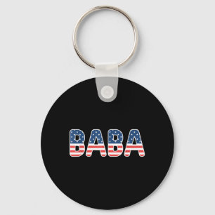 Baba American Flag Patriotic USA 4th of July Key Ring