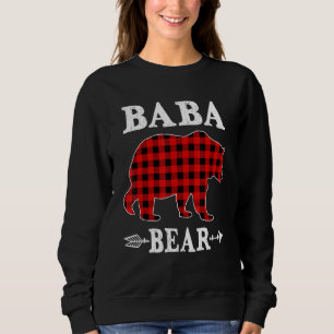 Baba Bear Christmas Pajama Red Plaid Buffalo Famil Sweatshirt