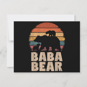 Baba Bear Vintage Retro Funny Father's Day 2 Cubs