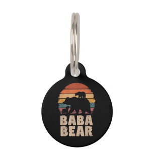 Baba Bear Vintage Retro Funny Father's Day Pet Tag