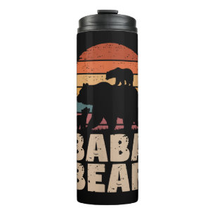 Baba Bear Vintage Retro Funny Father's Day Thermal Tumbler