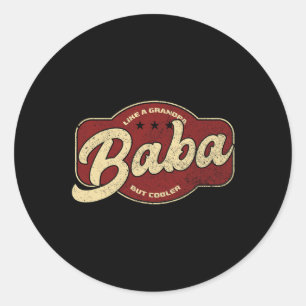 Baba Like A Grandpa But Cooler - Baba Arabic Classic Round Sticker