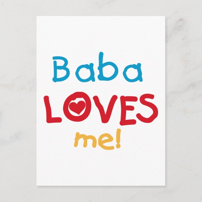 Baba Loves Me T-shirts and Gifts Postcard (Front)