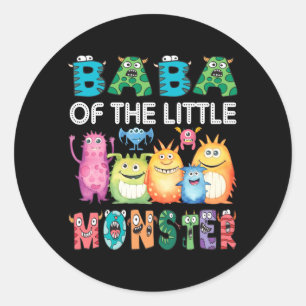 Baba Of The Little Monster Kids 1st Birthday Party Classic Round Sticker