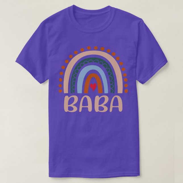 Baba Rainbow Grandma Cute Mothers Day Funny Baba  T-Shirt (Design Front)