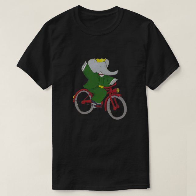 Babar rides a bike Classic T-Shirt (Design Front)