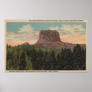 Babb, MT - View of Big Chief Mountain from Hwy Poster