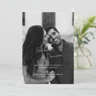 Babbette Minimalist Photo Modern Wedding Invitation