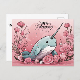 Babby Narwhal anniversary Postcard
