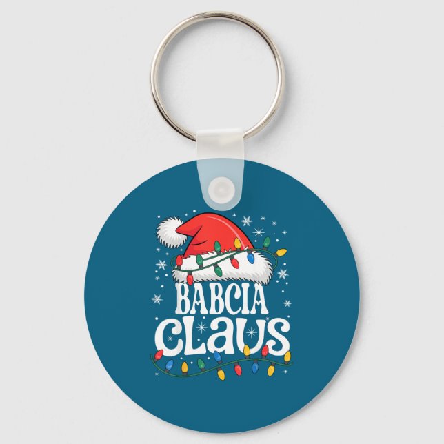 Babcia Claus Funny Xmas Christmas Grandma Holiday  Key Ring (Front)