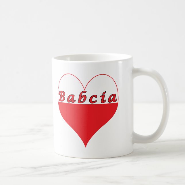 Babcia Polish Heart Coffee Mug (Right)