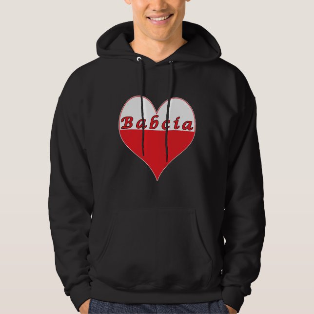 Babcia Polish Heart Hoodie (Front)