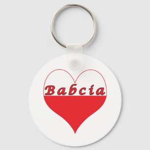 Babcia Polish Heart Key Ring
