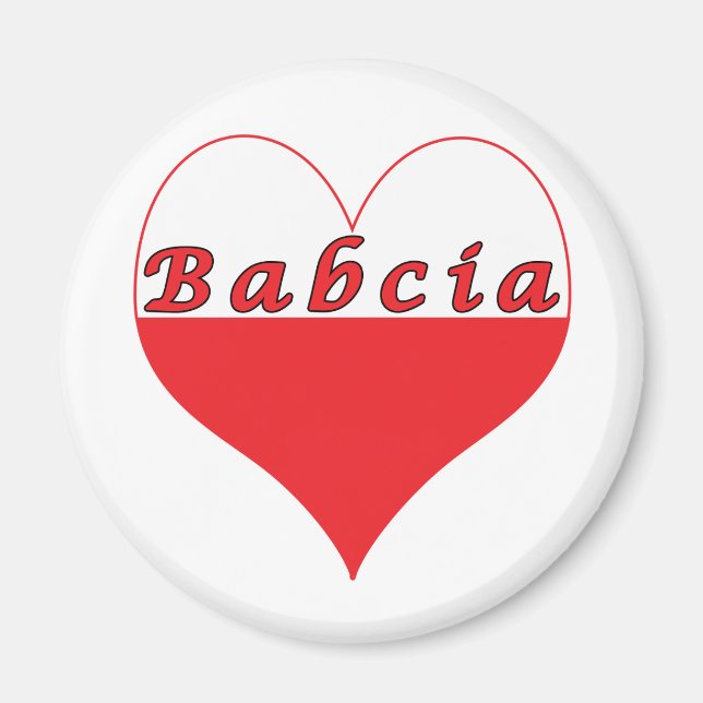 Babcia Polish Heart Magnet (Front)