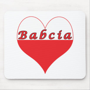 Babcia Polish Heart Mouse Pad