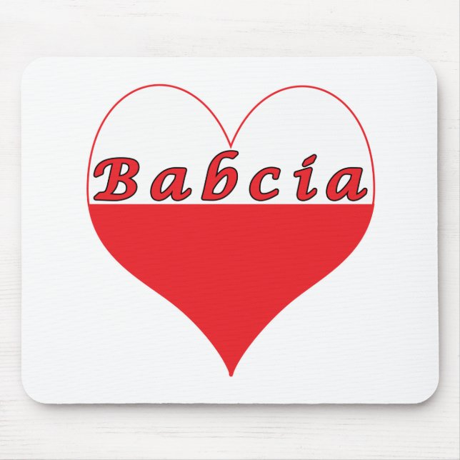 Babcia Polish Heart Mouse Pad (Front)