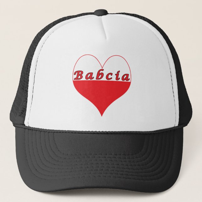 Babcia Polish Heart Trucker Hat (Front)