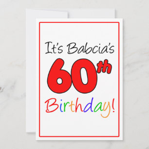 Babcia's 60th Milestone Birthday Party Celebration Invitation