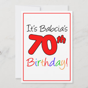 Babcia's 70th Milestone Birthday Party Celebration Invitation