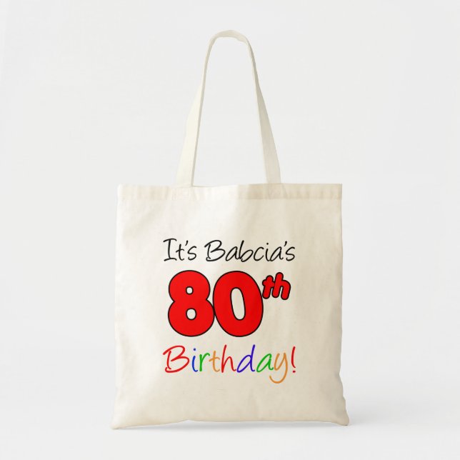 Babcia's 80th Milestone Birthday Tote Bag (Front)