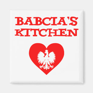 Babcia's Kitchen With Polish White Eagle Magnet