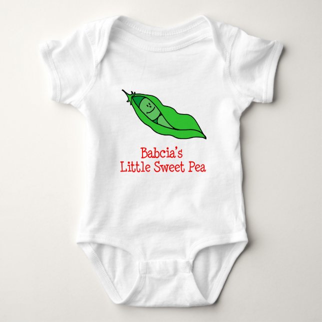 Babcia's Little Sweet Pea Baby Bodysuit (Front)