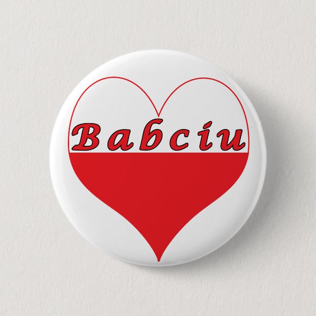 Babciu Polish Heart 6 Cm Round Badge (Front)