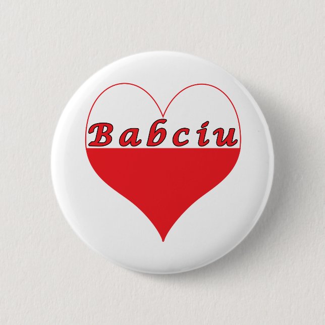 Babciu Polish Heart 6 Cm Round Badge (Front)
