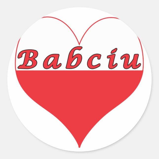 Babciu Polish Heart Classic Round Sticker (Front)