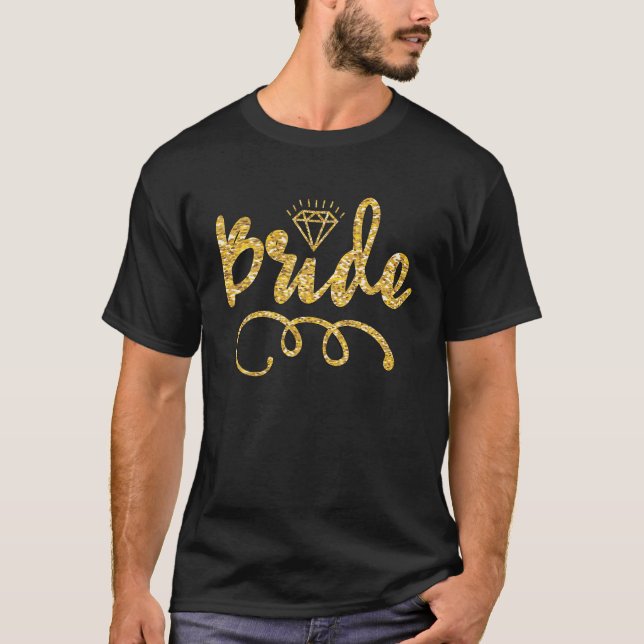 Babe Bride Trendy Retro Bride Squad Tribe Wedding T-Shirt (Front)
